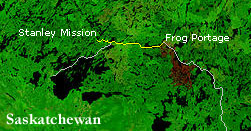 Satellite photograph of the Churchill River from the Frog Portage to Stanley Mission (courtesy NASA)