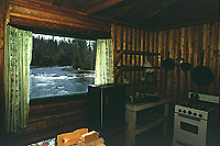 A room with a view up the river towards Nistowiak Falls. Jim's Camp, Nistowiak Lake.